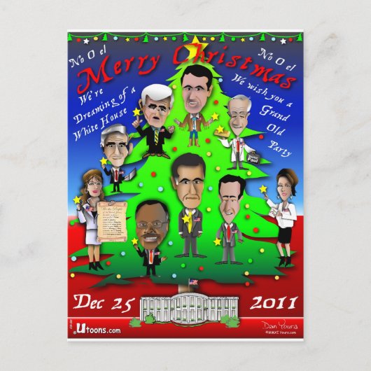 kerstboom feestdagenkaart (Voorkant)