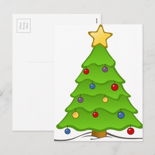 kerstboom feestdagenkaart (Voorkant / Achterkant)