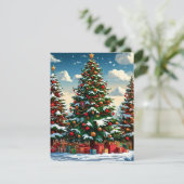 Kerstboom Feestdagenkaart (Staand voorkant)