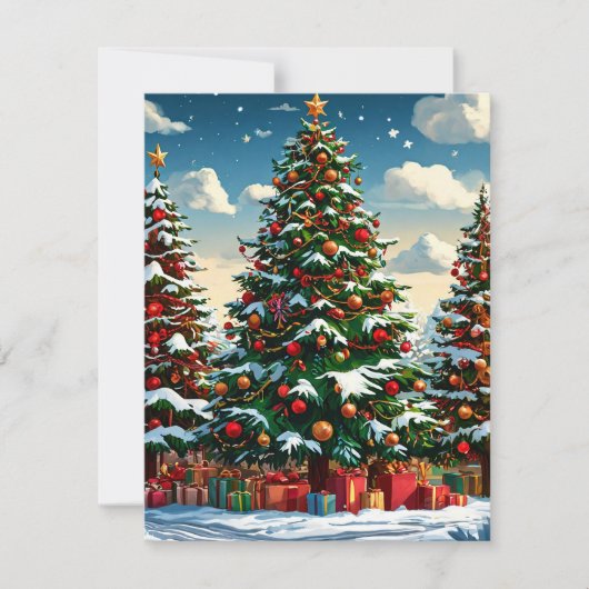 Kerstboom Feestdagenkaart (Voorkant)