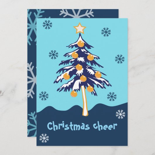 kerstboom feestdagenkaart (Voorkant / Achterkant)