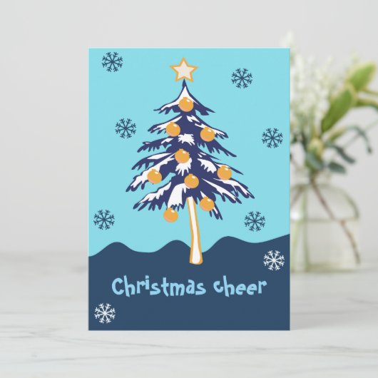 kerstboom feestdagenkaart (Staand voorkant)