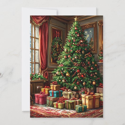 kerstboom feestdagenkaart (Voorkant)