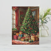 kerstboom feestdagenkaart (Staand voorkant)