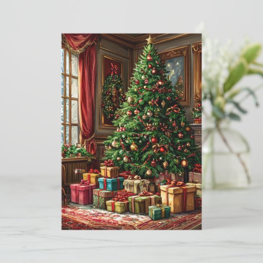 kerstboom feestdagenkaart (Staand voorkant)