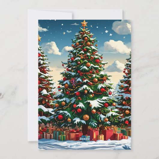 kerstboom feestdagenkaart (Achterkant)