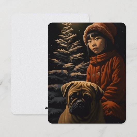 kerstboom feestdagenkaart (Voorkant / Achterkant)