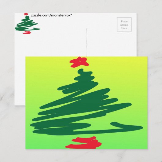 kerstboom feestdagenkaart (Voorkant / Achterkant)