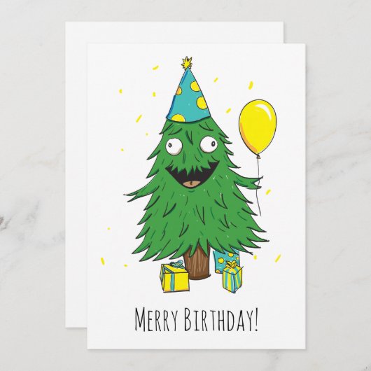 kerstboom feestdagenkaart (Voorkant / Achterkant)