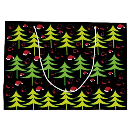 Kerstboom feestelijk groot cadeauzakje (Achterkant)