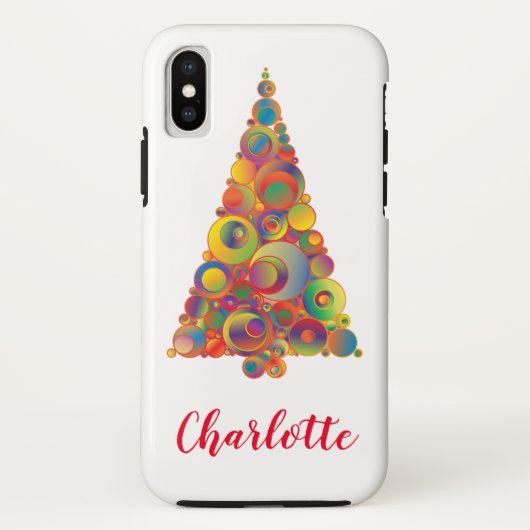 Kerstboom Feestelijke Chic Kleurrijke Girly Case-Mate iPhone Case (Achterkant)