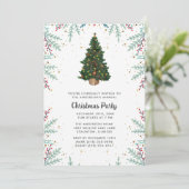 Kerstboom feestelijke feestdag kaart (Staand voorkant)