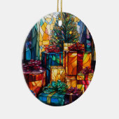 Kerstboom feestelijke geschenken Glas in lood Keramisch Ornament (Rechts)