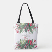 Kerstboom Feestelijke Kerstcadeau Ontwerp Tote Bag (Achterkant)
