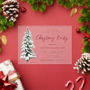 Kerstboom Feestelijke Kerstparty Acryl Uitnodigingen