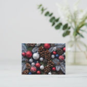 Kerstboom Feestelijke Sneeuw Seizoen Kaarsen Visitekaartje (Staand voorkant)