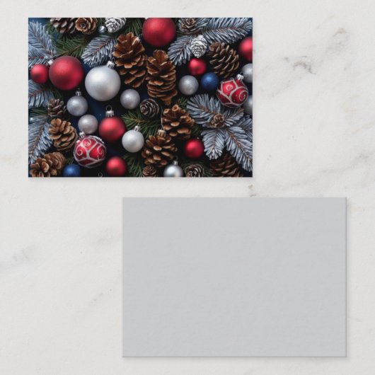 Kerstboom Feestelijke Sneeuw Seizoen Kaarsen Visitekaartje (Voorkant / Achterkant)