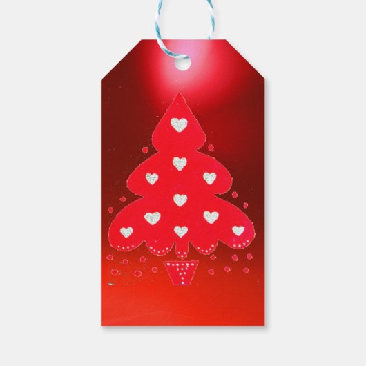 KERSTBOOM FEESTJE MET ROOD KERSTBOOM CADEAULABEL (Achterkant)