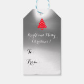 KERSTBOOM FEESTJE WIT CADEAULABEL (Voorkant)