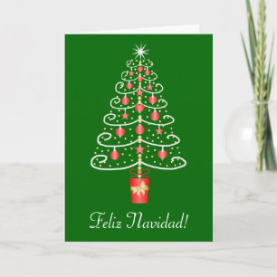 Kerstboom Feliz Navidad Spaanse Kerstmis Feestdagen Kaart