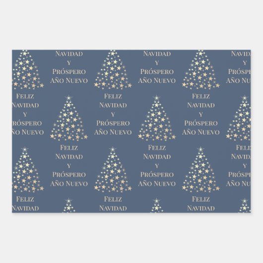 kerstboom Feliz Navidad y Prospero Año Nuevo Inpakpapier Vel (Voorkant 2)