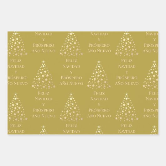 kerstboom Feliz Navidad y Prospero Año Nuevo Inpakpapier Vel (Voorkant)