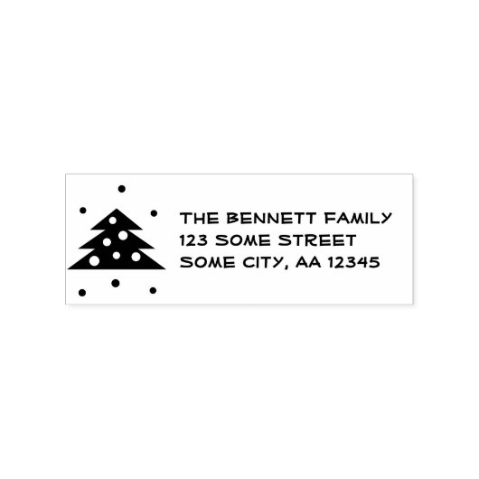 Kerstboom Festief Gezinsadres Rubberstempel (Afrduk)