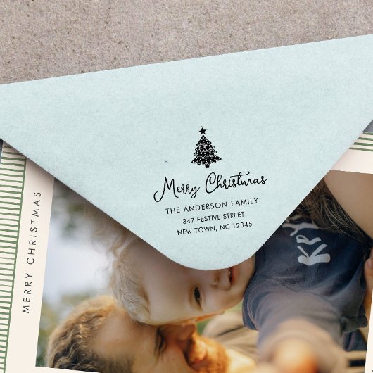 Kerstboom Festief Rubberstempel