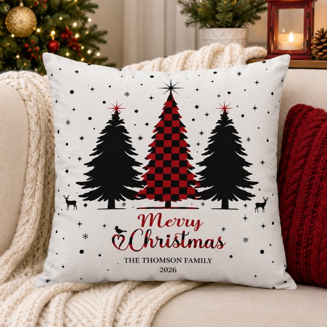 Kerstboom Festieve Sneeuwvlok Winter  Kussen (Creator heeft geüpload)