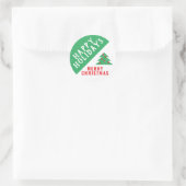 Kerstboom Festive Green Snow Holiday Ronde Sticker (Tas)