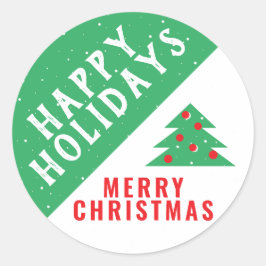 Kerstboom Festive Green Snow Holiday Ronde Sticker