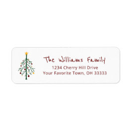 Kerstboom Festive Return Address Label