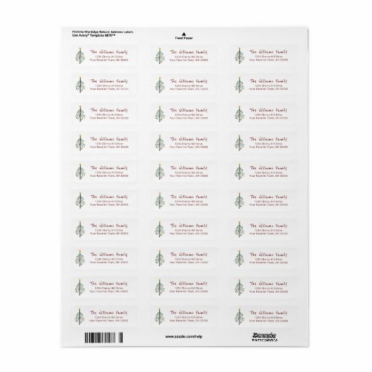 Kerstboom Festive Return Address Label (Full Sheet)