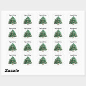 kerstboom Festive Winter Xmas groen Vierkante Sticker (Vel)