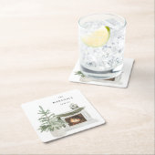 Kerstboom, Fireplace en naam Kartonnen Onderzetters (Insitu)