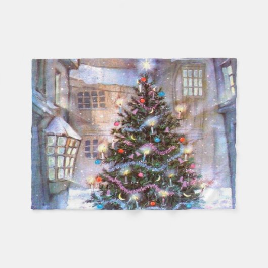 kerstboom fleece deken (Voorkant (Horizontaal))