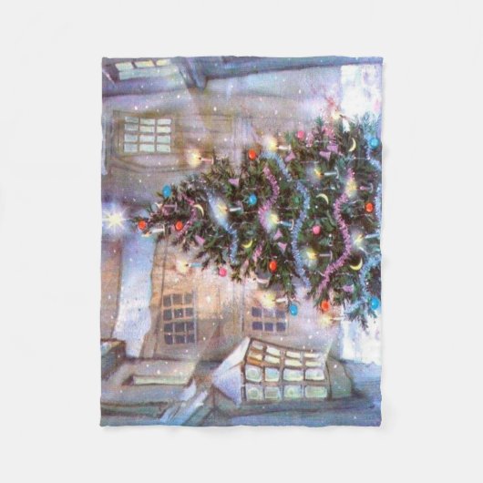 kerstboom  fleece deken (Voorkant)
