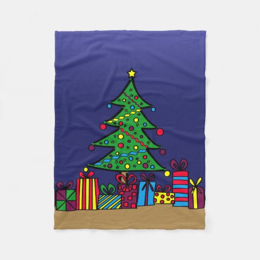 Kerstboom Fleece Deken (Voorkant)
