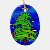 kerstboom Fleur De Lis Keramisch Ornament (Achterkant)