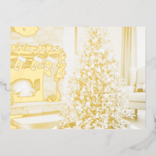 Kerstboom Folie Feestdagen Briefkaart (Voorkant)