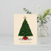  kerstboom folie feestdagen briefkaart (Staand Voorkant)