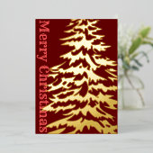 kerstboom folie feestdagenkaart (Staand Voorkant)