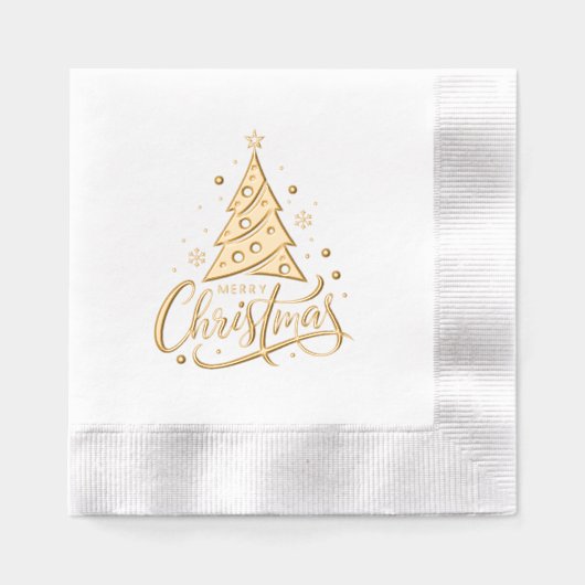 Kerstboom Folie Servetten (Voorkant)