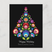 🎄 kerstboom - folklore [Black] Holiday Feestdagenkaart (Voorkant)