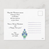 🎄 kerstboom - folklore [blauw en groen] feestdagenkaart (Achterkant)