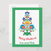 🎄Kerstboom folklore groen Kerstkaart Feestdagenkaart (Voorkant / Achterkant)