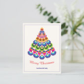 🎄 kerstboom - folklore stijl feestdagenkaart (Staand voorkant)