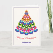 🎄 kerstboom - folklore stijl kaart (Voorkant)