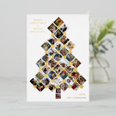 Kerstboom Foto - 36 foto Folie Uitnodiging (Staand Voorkant)