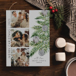 Kerstboom foto Collage Kerstmis Feestdagenkaart<br><div class="desc">Groet uw dierbaren in een warme, feestelijke stijl deze kerst met een stijlvolle vakantiepas met drie van uw favoriete foto's! Vet gedrukt op hoogwaardig karton, de prachtige waterverf kerstboom is omgeven door neutrale bubbels en glinsterende strijklichten, waardoor een warme, gastvrije vakantiesfeer op uw kaart komt. Met een moderne, eigentijdse begroeting...</div>